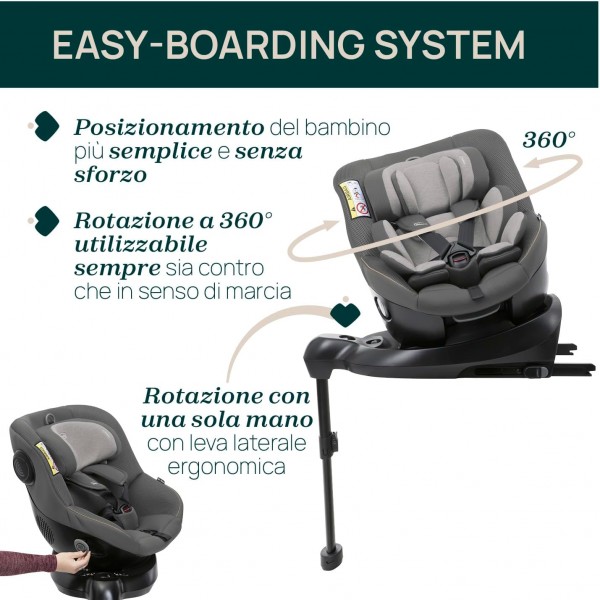 Seggiolino Auto Chicco Seat105 i-Size 360° Isofix Glam Grey (40-105 cm)
