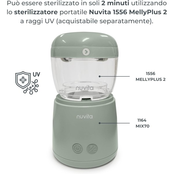Nuvita Mix70 Scaldabiberon Portatile 70&deg;C con Funzione Mescolamento