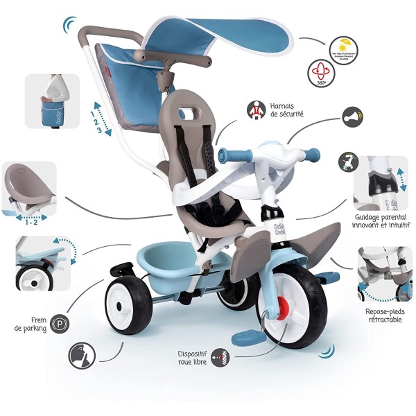 Triciclo Smoby Baby Balade Plus Blu