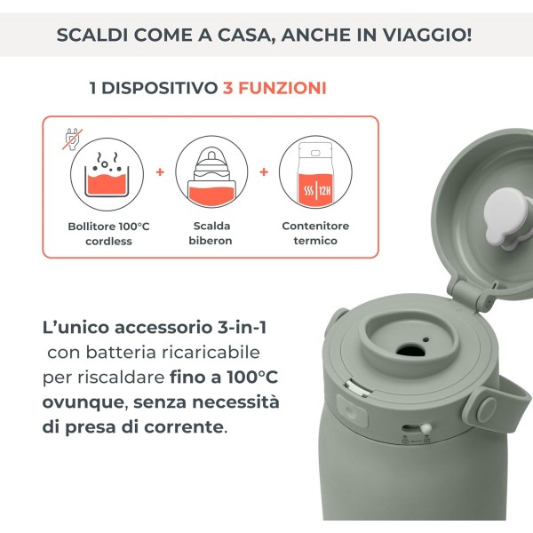 Nuvita Bollitore Scalda Latte Portatile Wireless 500ml 