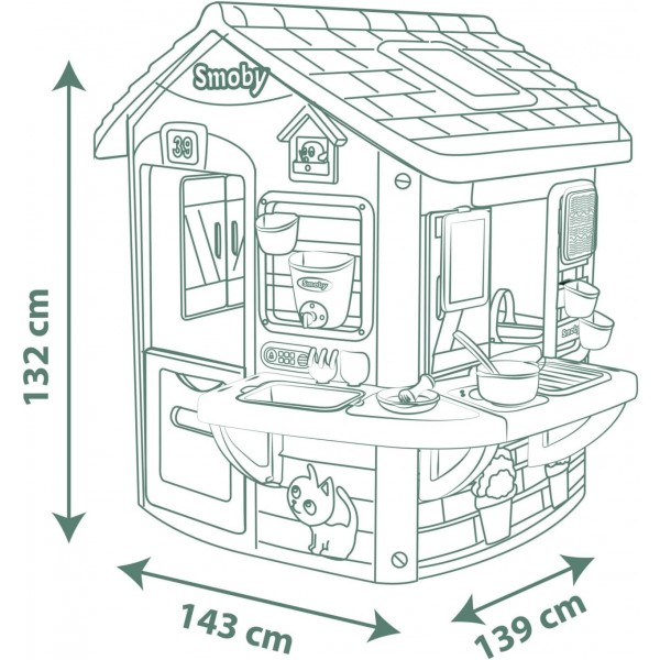 Smoby Life - Mud Cooking House - Cucina con pentole e teiere