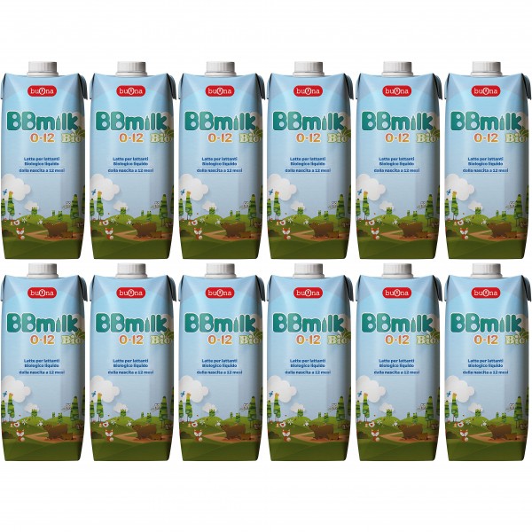 12 CONFEZIONI - Latte Buona BBmilk 0-12 Bio 500 ml