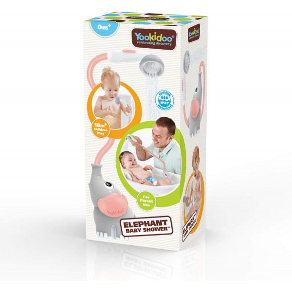 Yookidoo Elephant Baby Shower Rosa - Giocattolo da bagno 0-2 anni