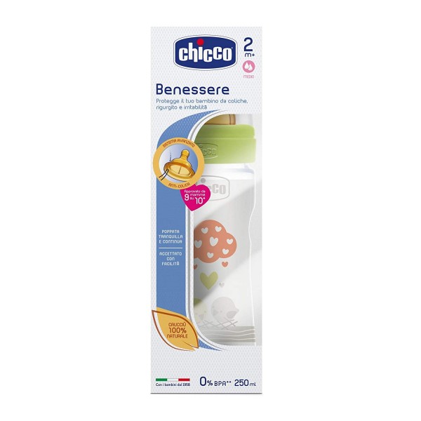 Biberon Benessere Chicco 250ml Romantic Flusso Regolabile Caucciù
