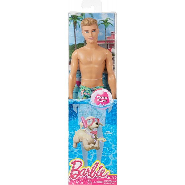Bambola Barbie Ken Beach Bionda Costume Fiori