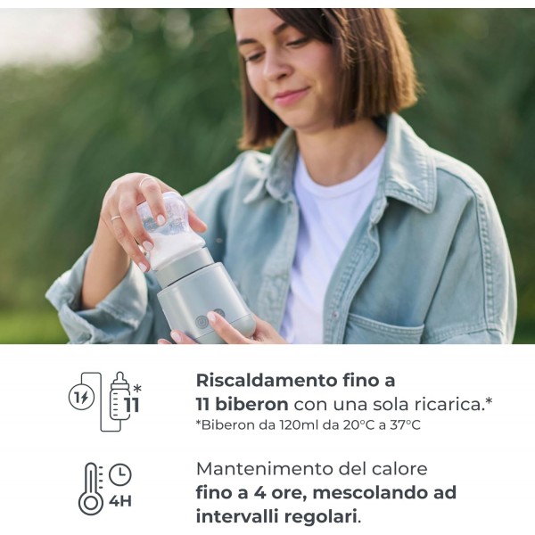 Nuvita Mix70 Scaldabiberon Portatile 70&deg;C con Funzione Mescolamento