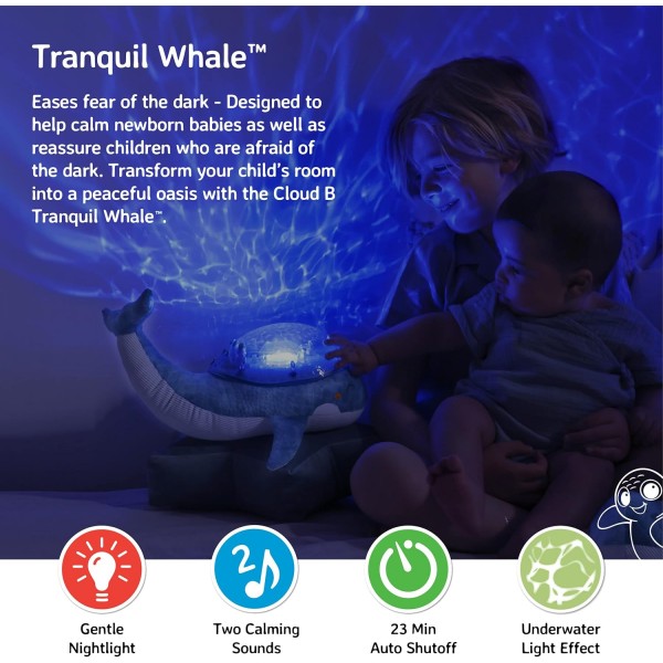 Proiettore Cloud B Tranquil Whale Blue con Carica Usb