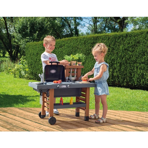 Gioco Smoby Garden Kitchen Barbeque Grill con 43 Accessori