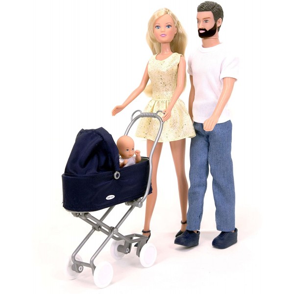 Set Bambole Simba Inglesina Steffi Love Famiglia con Carrozzina