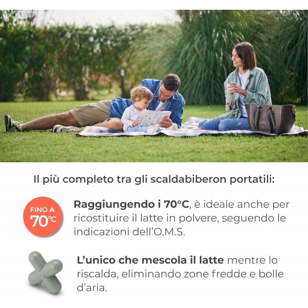 Nuvita Mix70 Scaldabiberon Portatile 70&deg;C con Funzione Mescolamento