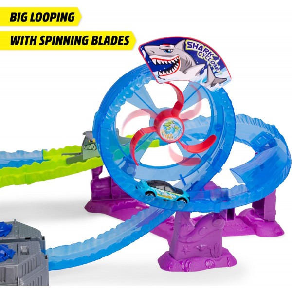 Dickie Toys pista da corsa per auto White Shark con auto