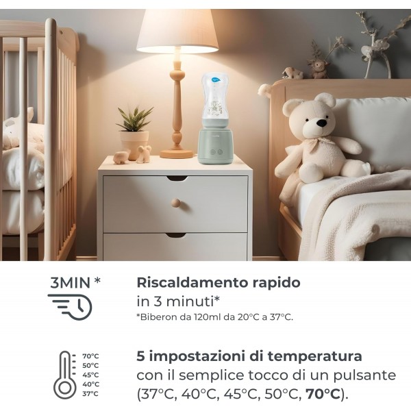 Nuvita Mix70 Scaldabiberon Portatile 70&deg;C con Funzione Mescolamento