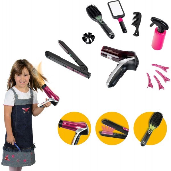 Mega Set per Acconciare i Capelli Theo Klein Braun Satin Hair 7