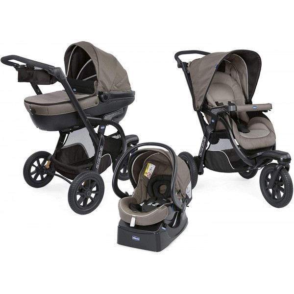 Trio Chicco Activ3 Top Dark Beige + Kit Auto