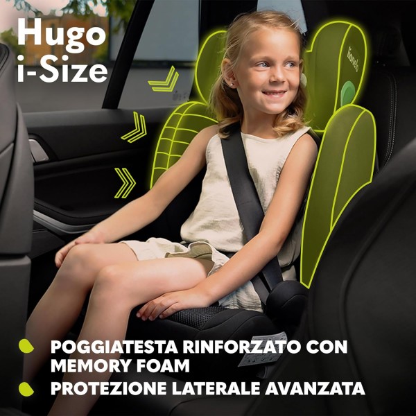 Lionelo Hugo I-Size Seggiolino Auto ISOFIX Sporty Black Red 100-150 cm