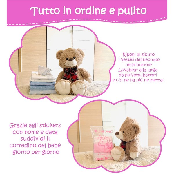 Bustine Corredino Ospedale Lovabear Unicorno Fuxia 7 pz.