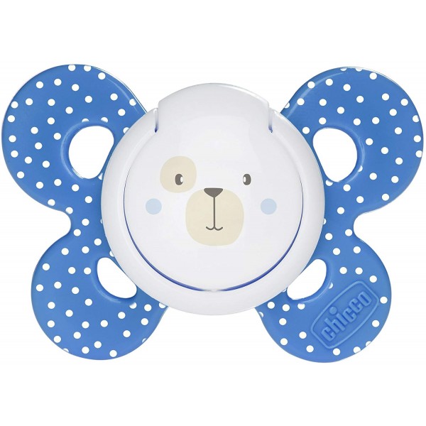 Succhietto Chicco Physio Comfort Caucciù Celeste Orsetto 6-16m