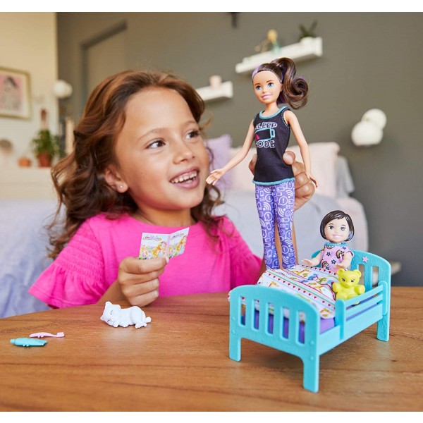 Bambola Barbie Playset Skypper Babysitter Buonanotte