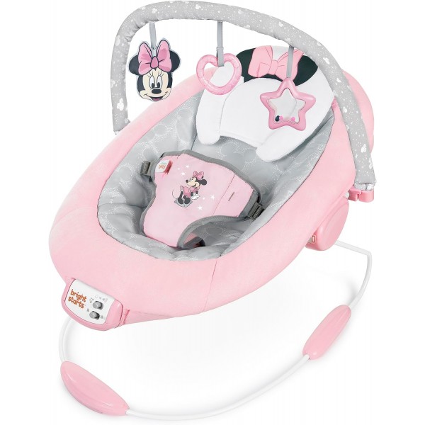 Bright Starts MINNIE MOUSE Sdraietta Vibrante per Neonati fino a 9 kg Rosy Skies