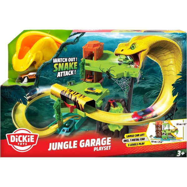 Dickie Toys - Jungle Garage con Auto in Metallo