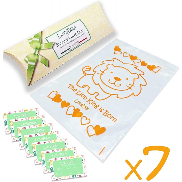 Bustine Corredino Ospedale Lovabear Leone Arancio 7 pz.