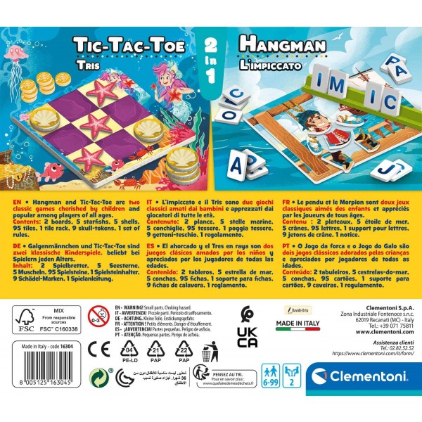 Gioco da Tavolo Clementoni Tris + L'impiccato