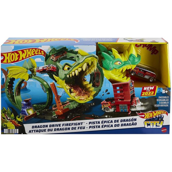 Pista Mattel Hot Wheels Dragone di Fuoco