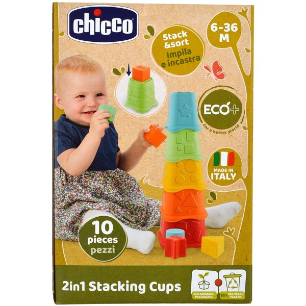 Gioco Chicco Tazze Impilabili 2 in 1 ECO+