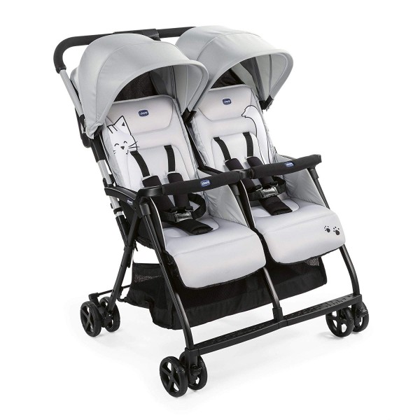 Passeggino Gemellare Chicco Ohlala Twin Silver Cat