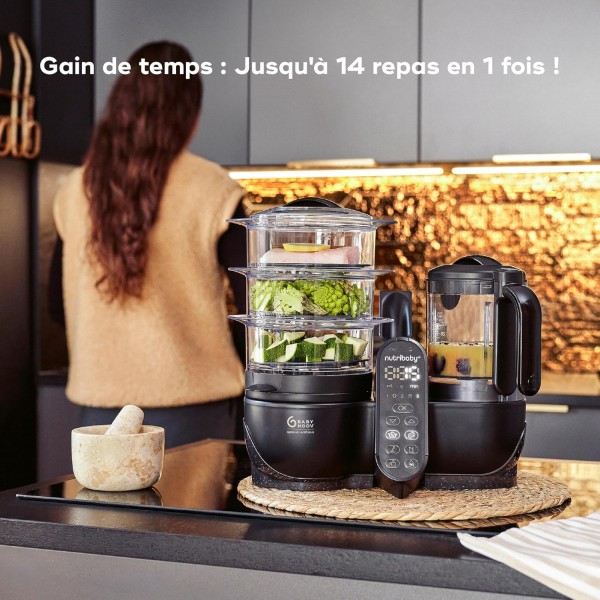 Babymoov Cuocipappa per bambini Nutribaby (+) XL Mineral Black