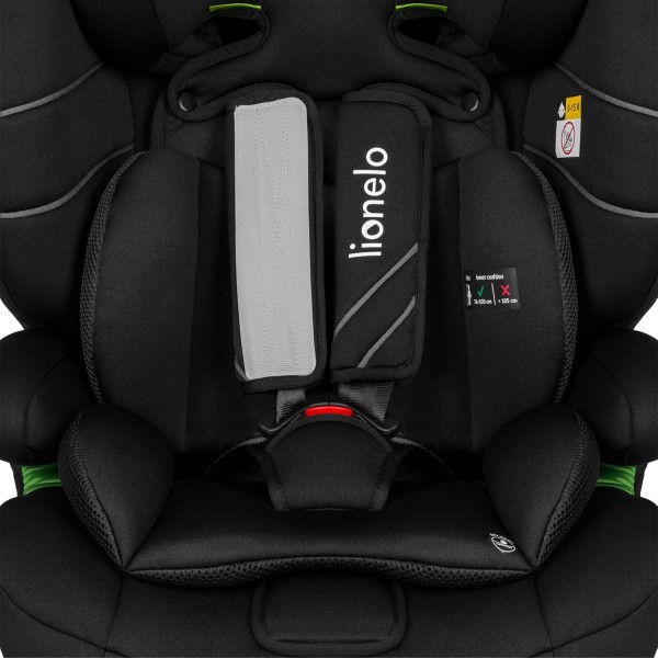 LIONELO LEVI ONE I-SIZE Seggiolino auto per bambini 76-150 cm Black Carbon