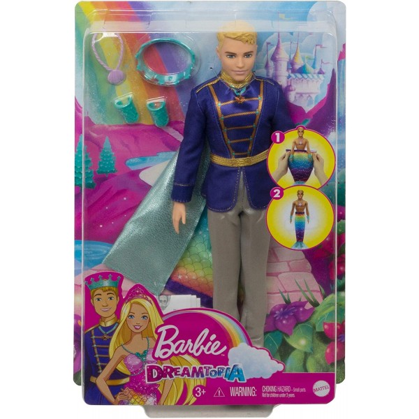 Bambola Barbie Ken Dreamtopia 2in1 da Principe a Tritone