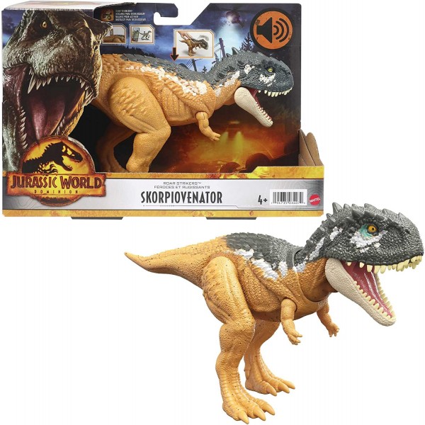 Dinosauro Mattel Jurassic World Attacco Ruggente Skorpiovenator