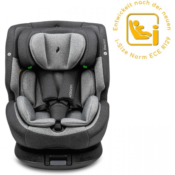 Osann One360 iSize-Seggiolino Auto Girevole a 360 gradi, 40-150 cm– Universe Grey 