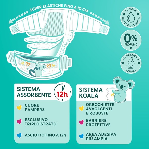 Pannolini Pampers Penta Baby Dry Maxi, Taglia 4, 7-18 Kg Pacco scorta da 124 Pannolini 