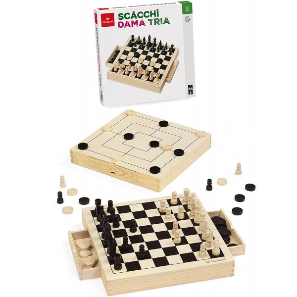 Gioco da Tavolo Dal Negro Scacchi-Dama Tria