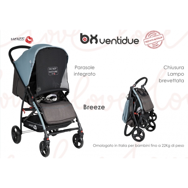 Passeggino Baciuzzi BX 22 Breeze Portata 22 Kg con Parapioggia