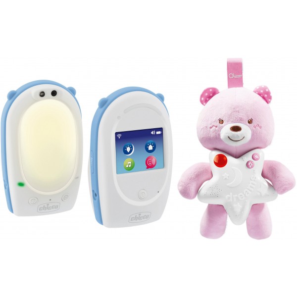 Baby Monitor e Peluche Luminoso Chicco Goodnight Friends Rosa
