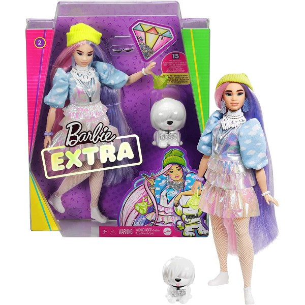 Bambola Barbie Extra N.2 con 15 Accessori