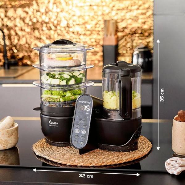 Babymoov Cuocipappa per bambini Nutribaby (+) XL Mineral Black