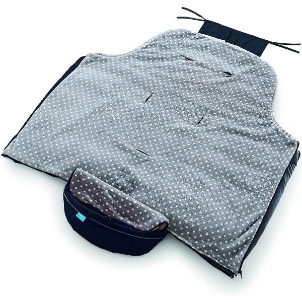 Sacco per Passeggino Nuvita Caldobimbo 3 Stagioni Blue Grey Pois