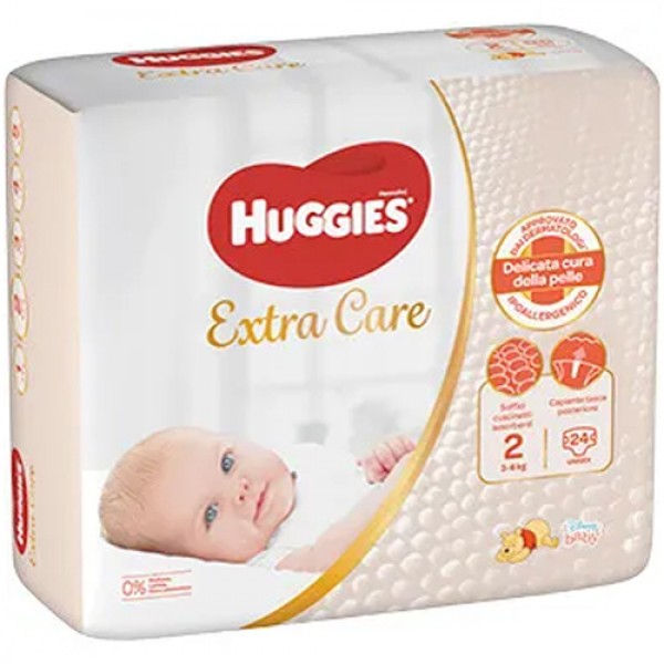 Pannolini Huggies Extra Care 3-6 Kg Misura 2 (24pz)