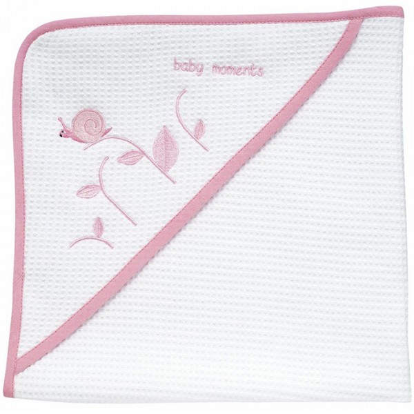 Accappatoio Chicco Quadrato In Piquet Tenero Lumaca 0m+ Rosa