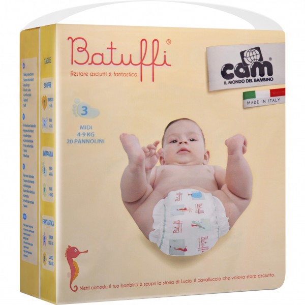 Pannolini Cam Batuffi Midi 4-9 Kg (20pz)