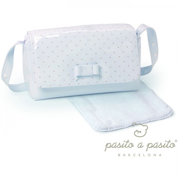 Borsa + Fasciatoio Pasito a Pasito Topito in ecopelle pois Beige /