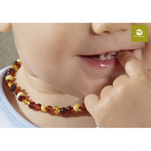 Collanina d’Ambra Quaranta Settimane Sollievo Naturale Dentizione - Multicolore Scuro