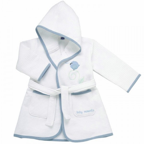 Accappatoio Chicco In Piquet Tenero Uccellino 12m+ Azzurro