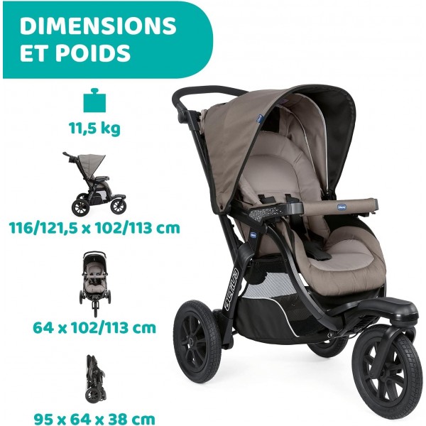Passeggino Chicco Activ3 Jet Black