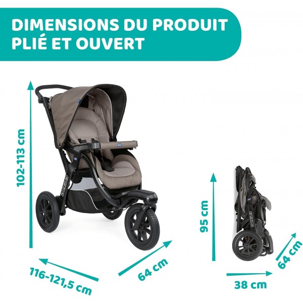 Passeggino Chicco Activ3 Jet Black