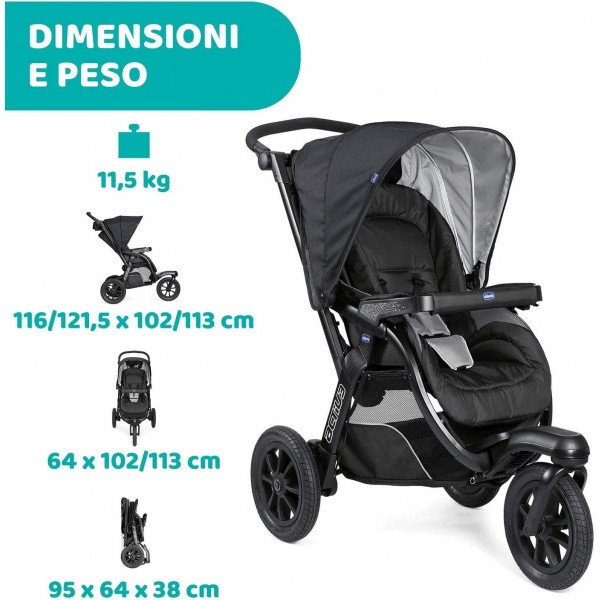 Passeggino Chicco Activ3 Jet Black